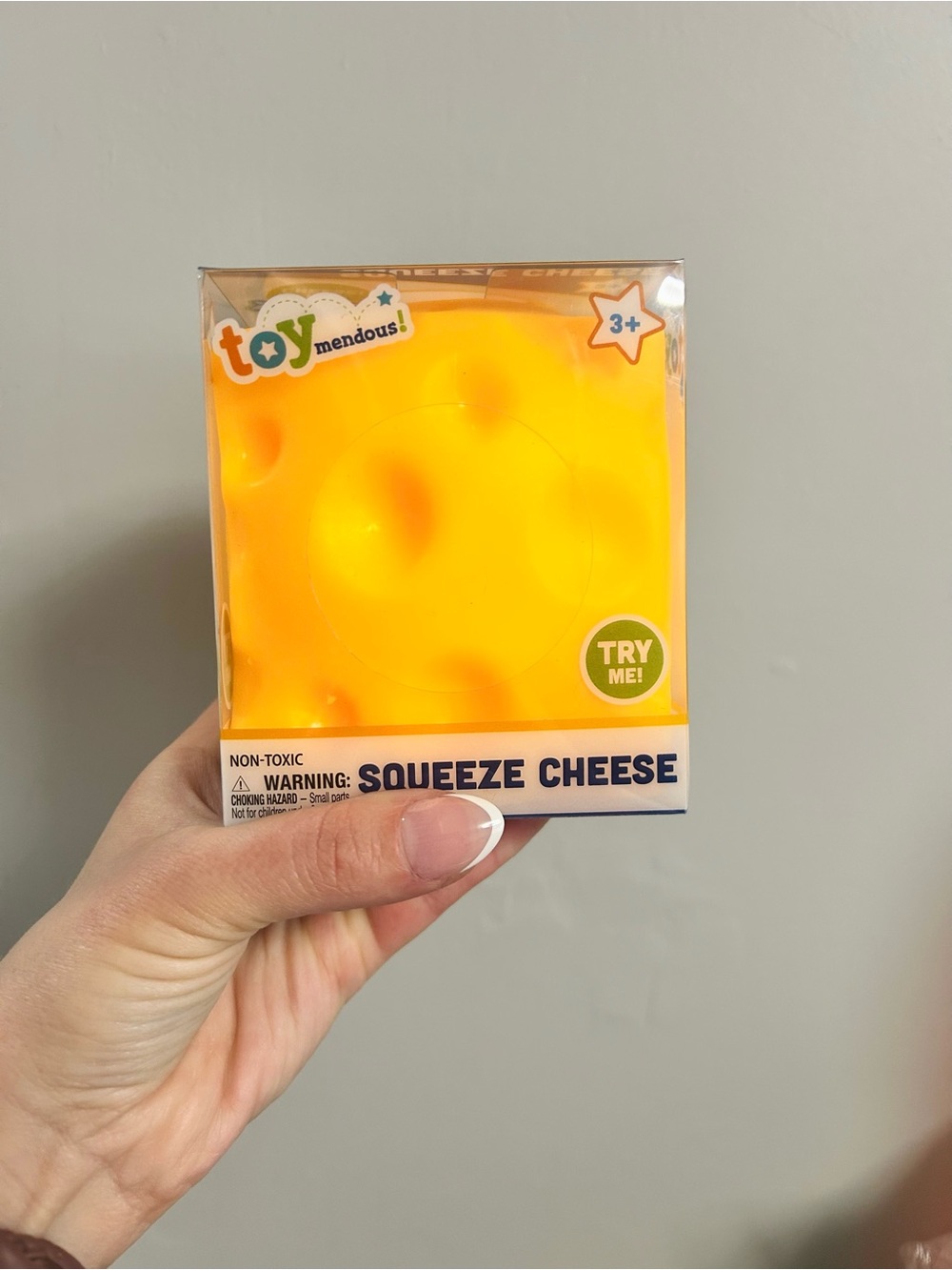 Toymendous Squeeze Cheese Squishy Toy Yellow Sensory Fidget